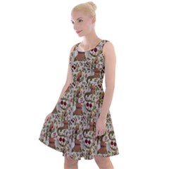 Pattern  Knee Length Skater Dress by Gohar
