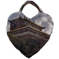 Buddhist Temple, Lavalleja, Uruguay Giant Heart Shaped Tote by dflcprintsclothing
