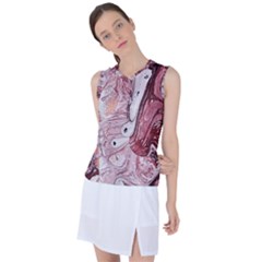 Cora; Abstraction Women s Sleeveless Sports Top by kaleidomarblingart