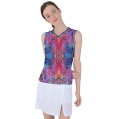 Firey Repeats I Women s Sleeveless Sports Top by kaleidomarblingart