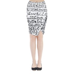 Sanscrit Pattern Design Midi Wrap Pencil Skirt by dflcprintsclothing
