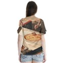 Let`s Make Pizza V-Neck Flutter Sleeve Top View2