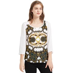  Im Fourth Dimension Trockit Chiffon Quarter Sleeve Blouse by imanmulyana