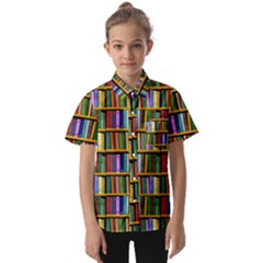 Books On A Shelf Kids  Short Sleeve Shirt by TetiBright