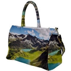 Aerial View Of Mountain And Body Of Water Duffel Travel Bag by danenraven
