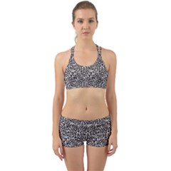 Black Cheetah Skin Back Web Gym Set by Sparkle