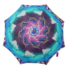 Fantasy Japan Mountains Cherry Blossoms Nature Hook Handle Umbrellas (small) by Uceng