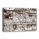 Antique Oriental Town Map  Canvas 18  x 12  (Stretched) View1