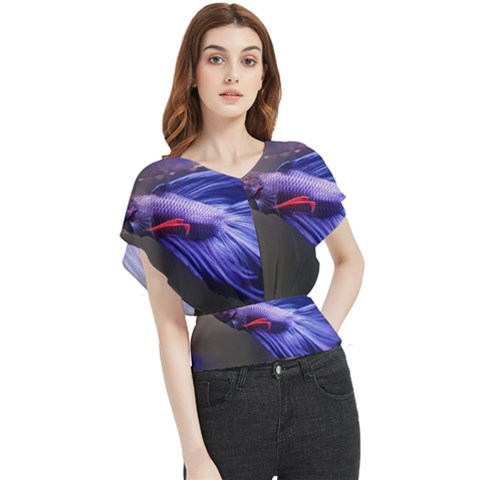 Betta Fish Photo And Wallpaper Cute Betta Fish Pictures Butterfly Chiffon Blouse by StoreofSuccess
