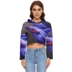 Betta Fish Photo And Wallpaper Cute Betta Fish Pictures Women s Lightweight Cropped Hoodie by StoreofSuccess