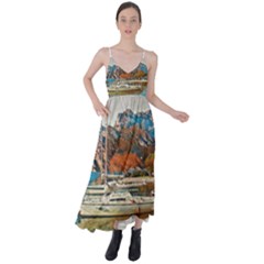 Boats On Lake Garda, Italy  Tie Back Maxi Dress by ConteMonfrey