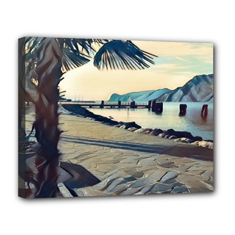 A Walk On Gardasee, Italy  Canvas 14  X 11  (stretched) by ConteMonfrey