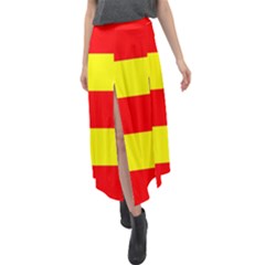 Aust Agder Flag Velour Split Maxi Skirt by tony4urban