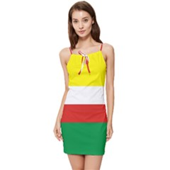 Lubuskie Flag Summer Tie Front Dress by tony4urban