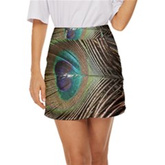 Peacock Mini Front Wrap Skirt by StarvingArtisan