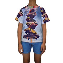 Berwyn Car Kebob Kids  Short Sleeve Swimwear by StarvingArtisan