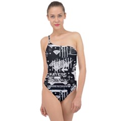 Skater-underground2 Classic One Shoulder Swimsuit by PollyParadiseBoutique7