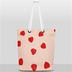 Valentine Day Pattern Logo Heart Full Print Rope Handle Tote (small) by artworkshop