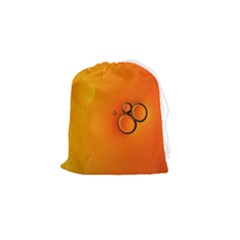 Wallpaper Liquid Bubbles Macro Orange Bright Drawstring Pouch (small) by artworkshop