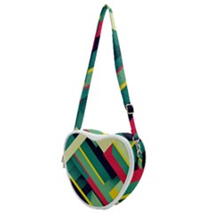 Pattern Abstract Geometric Design Heart Shoulder Bag by danenraven