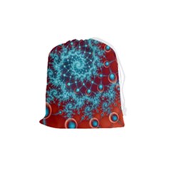 Fractal Pattern Background Drawstring Pouch (medium) by danenraven