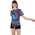 Fractal Pattern Background Asymmetrical Short Sleeve Sports Tee View1