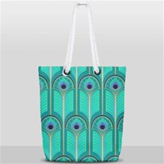 Gradient Art Deco Pattern Design Full Print Rope Handle Tote (small) by artworkshop