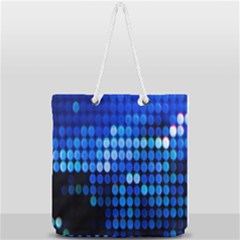 Pattern Blue Logo Full Print Rope Handle Tote (large) by artworkshop