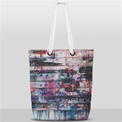 Splattered Paint On Wall Full Print Rope Handle Tote (small) by artworkshop