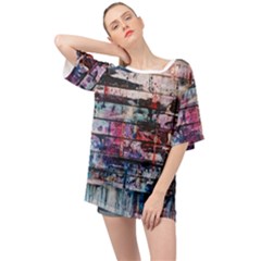 Splattered Paint On Wall Oversized Chiffon Top by artworkshop
