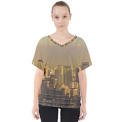 Buenos Aires City Aerial View002 V-neck Dolman Drape Top by dflcprintsclothing