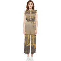 Buenos Aires City Aerial View002 Women s Frill Top Chiffon Jumpsuit by dflcprintsclothing
