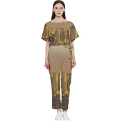 Buenos Aires City Aerial View002 Batwing Lightweight Chiffon Jumpsuit by dflcprintsclothing