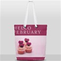 Hello february text and cupcakes Full Print Rope Handle Tote (Small) View1