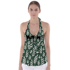 Leaves Foliage Plants Pattern Babydoll Tankini Top by Ravend