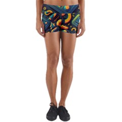 Abstract Pattern Background Yoga Shorts by Ravend