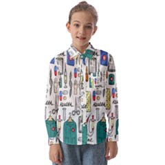 Medical Biology Detail Medicine Psychedelic Science Abstract Abstraction Chemistry Genetics Art Patt Kids  Long Sleeve Shirt by Jancukart