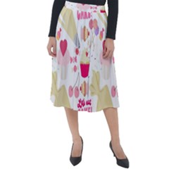 Desserts Pastries Baking Wallpaper Classic Velour Midi Skirt  by Ravend