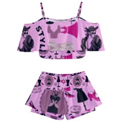 Fashion Girl Newyork Bts Nft Kids  Off Shoulder Skirt Bikini by Ravend