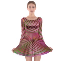 Illustration Pattern Abstract Colorful Shapes Long Sleeve Skater Dress by Ravend