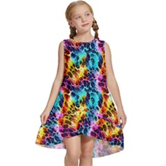 Rainbow Leopard 2 Kids  Frill Swing Dress by DinkovaArt