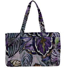 Dark Leaves Canvas Work Bag by DinkovaArt