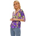 Purple Leaves Lightweight Drawstring Hooded Top View2