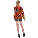 Design Art Pattern High Neck Long Sleeve Chiffon Top View2