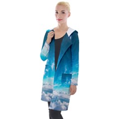 Landscape Sky Clouds Hd Wallpaper Hooded Pocket Cardigan by artworkshop