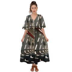 Leading Lines A Holey Walls Kimono Sleeve Boho Dress by artworkshop