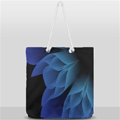 Abstract Blue Background Full Print Rope Handle Tote (large) by artworkshop