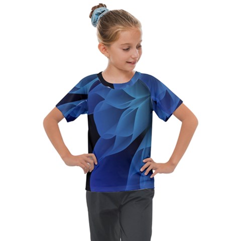 Abstract Blue Background Kids  Mesh Piece Tee by artworkshop