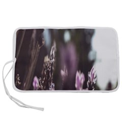 Purple Flower Pattern Pen Storage Case (l) by artworkshop