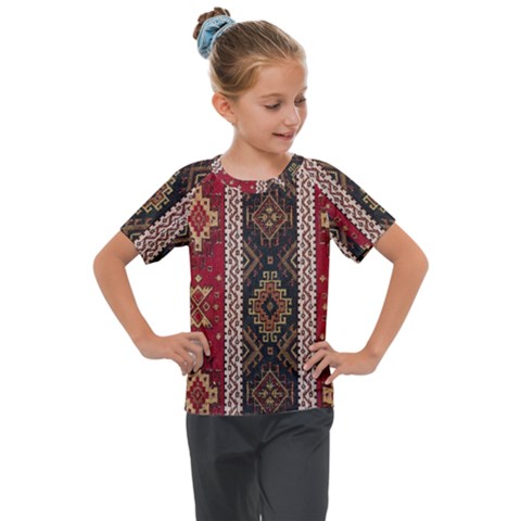 Uzbek Pattern In Temple Kids  Mesh Piece Tee by artworkshop